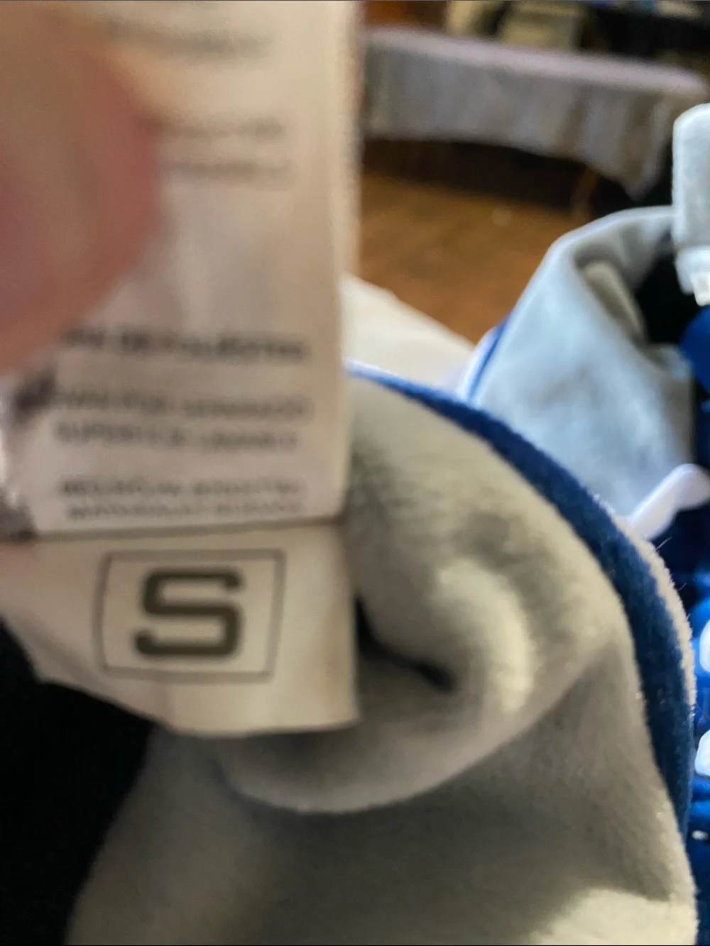Plush Kids Slipper Sneakers in Navy Blue and Light Gray with Star Accent